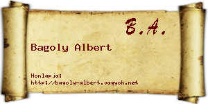 Bagoly Albert névjegykártya